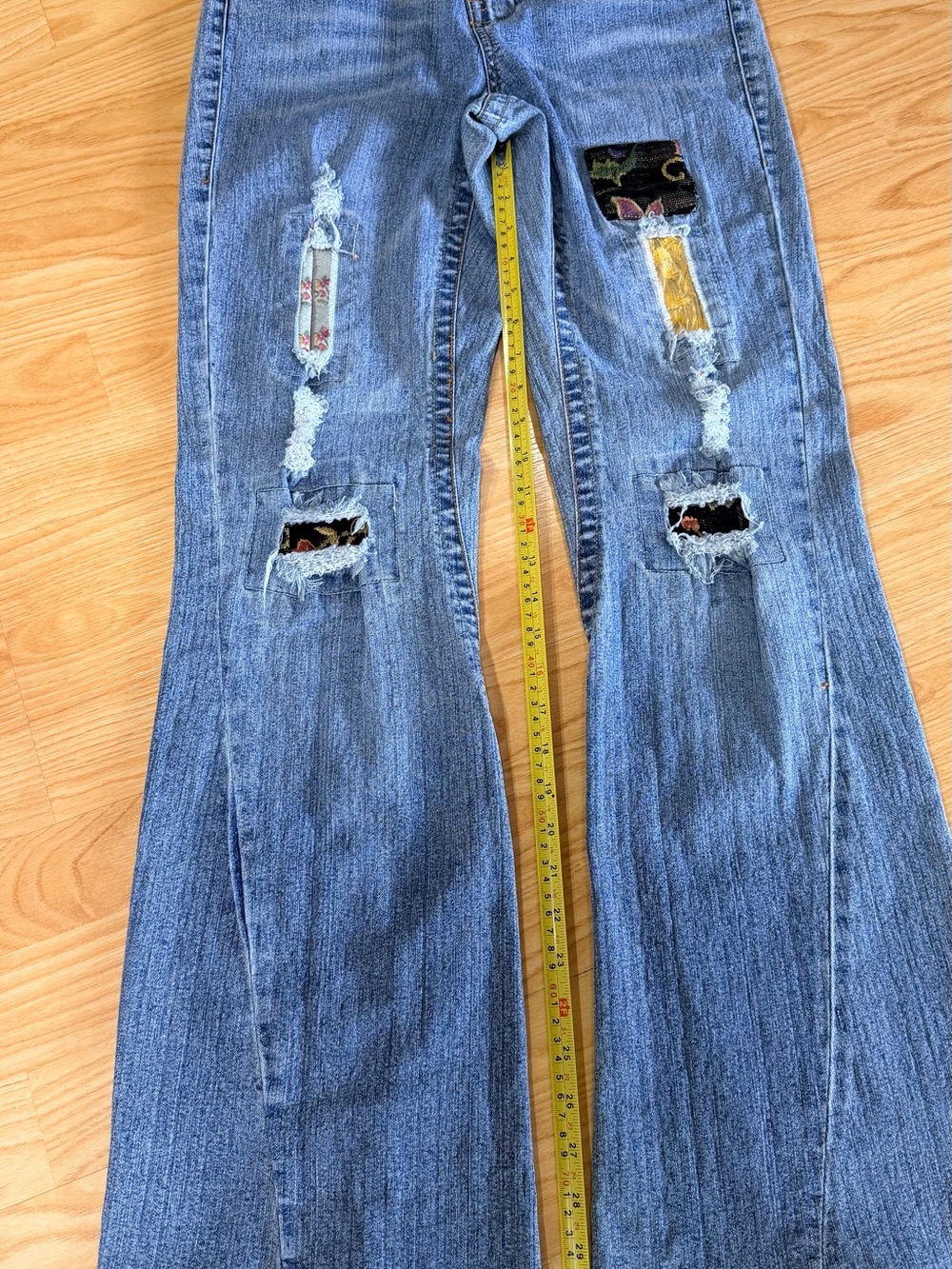 Cache Blue, black & yellow Patchwork Bootcut Jeans - Picture 5 of 14